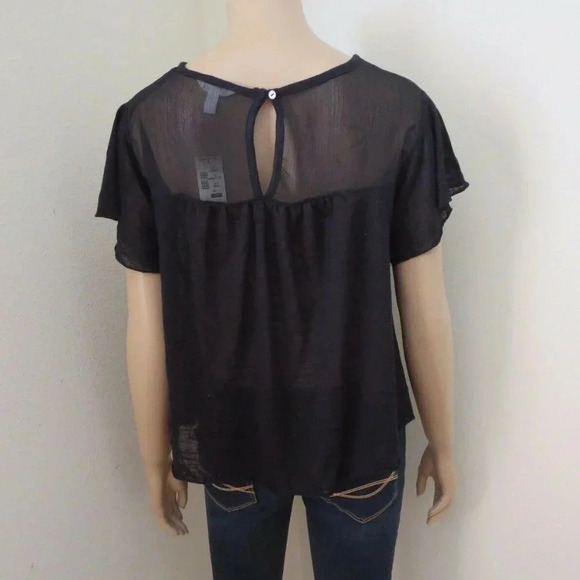 NWT Aeropostale Womens Sheer Slub-Knit Top XS - Picture 2 of 3